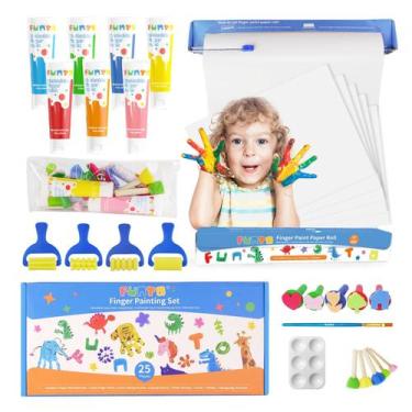 Imagem de Conjunto de pintura a dedo lavável Funto para crianças pequenas com pa