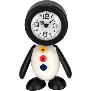 Imagem de RELOGIO DE MESA DECORATIVO ENFEITE VINTAGE PINGUIM HOME&CO METAL 21x14