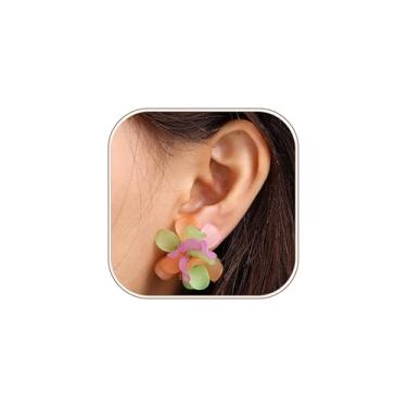 Imagem de Dlknp Brincos elegantes com clipe de flores para mulheres, hipoalergênicos, sem piercing, joias modernas