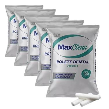 Imagem de Kit 5 Algodão Rolete Dental, 100 Roletes por Pacote, Absorvente, Estéril, para Uso Odontológico