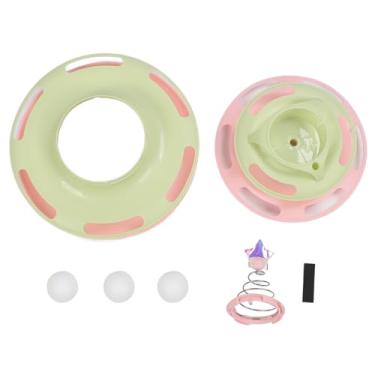 Imagem de Brinquedo de Gato Giratório Interativo Com Bolas, Redução de Ansiedade, Jogo Interativo Divertido, Material PP Seguro, Cores Vibrantes, Adequado para Casa Dentro de Casa (verde e