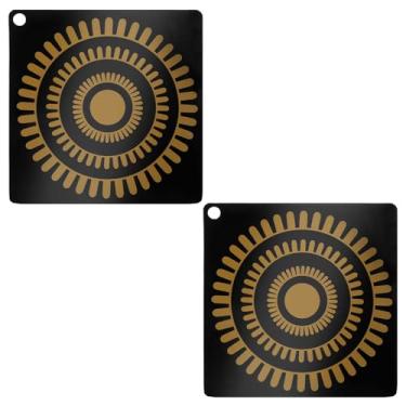 Imagem de Tapete de proteção de placa de indução de silicone térmico quadrado de 25 cm, capa protetora de fogão de indução, protetor contra arranhões, tapete de silicone para placa de indução (2 peças)