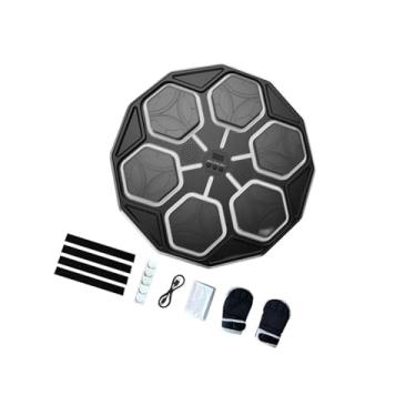 Imagem de menolana Máquina de boxe inteligente, alvo de parede, treinamento de boxe, doméstico, luzes, máquina de socos com luvas para treino em casa, Preto