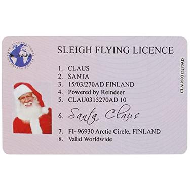 Imagem de Cartão de Papai Noel, Licença de Vôo, Novidade Cartão de Identificação de Licença de Vôo de Trenó de Papai Noel, Chave de Véspera de Natal de Plástico Falso, Licença de Trenó de Véspera de Natal (C)