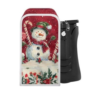 Imagem de Goronwyfloyd Capa de abridor de lata quadrada de boneco de neve e bengala de Natal, decoração de casa, abridor de lata elétrico, capa para eletrodomésticos, capa impermeável e resistente a arranhões,
