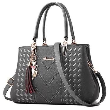 Imagem de Bolsas femininas e bolsas de mão Alarion, bolsa de ombro feminina, bolsa carteiro, bolsa de designer, 1-greys, Medium