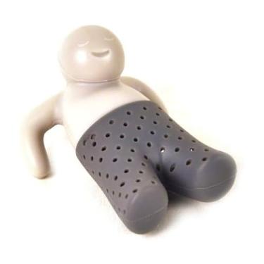 Imagem de Genuine Fred, MR. TEA, infusor de chá de silicone reutilizável, cinza, presente divertido para amantes de chá, utensílio de cozinha inteligente