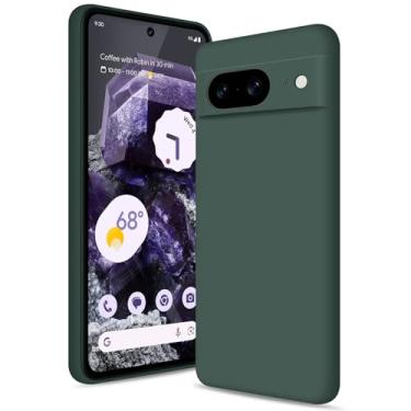 Imagem de Btstring Capa para Google Pixel 8, capa de silicone macio com proteção de câmera atualizada, capa fina à prova de choque com forro de microfibra antiarranhões, verde