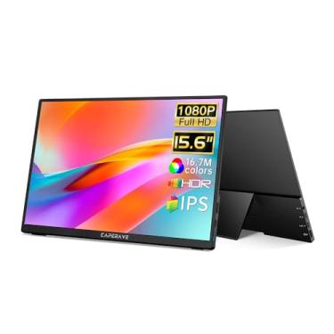 Imagem de Monitor portátil de viagem CAPERAVE FHD de 15,6” 1080p com suporte e alto-falante, segundo monitor USB C e HDMI, tela externa de jogos para laptop, PC, Mac, telefone, Xbox, Switch, PS5/4