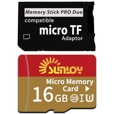 Imagem de Adaptador de cartão de memória PSP com cartão micro SD de 16 GB, micro SD/SDHC/SDXC para cartão Memory Stick PRO Duo MagicGate compatível com PlayStation Portable, câmera, Handycam, celular e PSP 1000