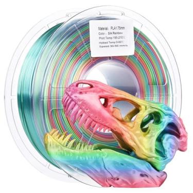Imagem de Filamento de impressora 3D FXAAGFH Rainbow Silk PLA 1,75 mm 1 kg