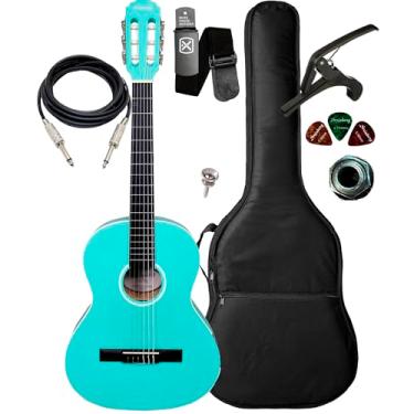 Imagem de Violão Eletroacústico Giannini N6 P/Canhoto + Acessórios (Turquoise Blue Satin)