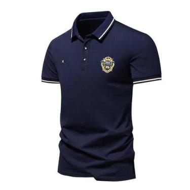 Imagem de Camisas Polo Masculinas De Verão Leves E Respiráveis Com Bordado, Mang