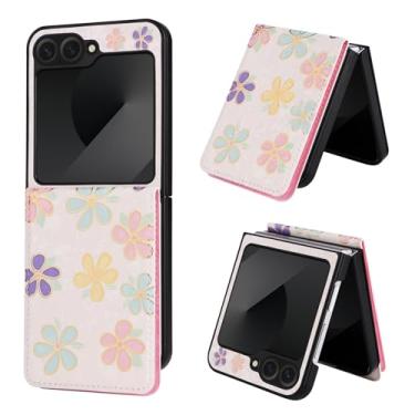 Imagem de Asuwish Capa de celular para Samsung Galaxy Z Flip 6 5G 2024 carteira com flor de luxo couro PU porta-cartão de crédito slot filme suporte suporte ZFlip6 Z6 G Flip6 6Z mulheres meninas flores