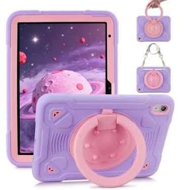Imagem de Capa para iPad (A16) 11ª geração 11 polegadas (2025) capa infantil para iPad 10ª geração 10,9 polegadas (2022) com alça de ombro giratória suporte para lápis, capa protetora robusta à prova de choque