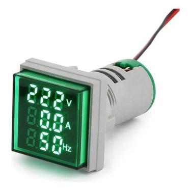 Imagem de Voltímetro 3em1 Amperímetro Frequência 0-99Hz Snetec SVQ3-22, Verde