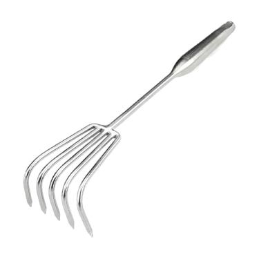 Imagem de WeiLaiKeQi Ferramenta de escavação de ancinho manual, multifuncional, compacto, portátil, garra, pequena ferramenta de jardinagem para jardim ao ar livre, Cinco Dentes