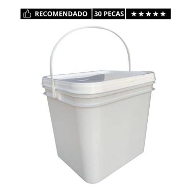 Imagem de Balde de plástico fábrica 3l retang tampa lacre-30 un