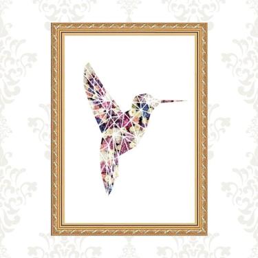 Imagem de Quadro Moldura Dourada Beija-Flor 45X34Cm