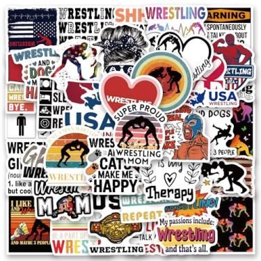 Imagem de 53pcs Wrestling Stickers for Water Bottle, Cool Sport Waterproof Vinyl Stickers for Adult Kids Teen Girl Laptop Skateboard Bike Guitar Laggage Bicycle Travel Case Helmet