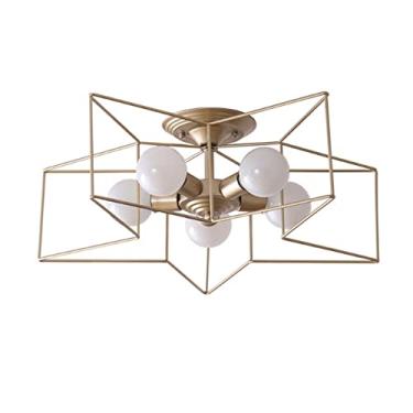 Imagem de 5-Luzes - - Luminária de teto Lustre pentagrama colorido fofo Personalidade moderna Sala de estar Sala de jantar Casa Quarto infantil Luz de teto, suporte E27 Vida interessante, decoração mo