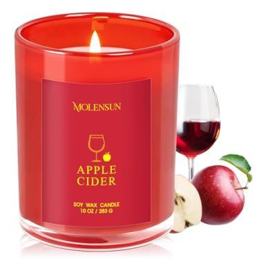 Imagem de Vela de cidra de maçã, vela perfumada de soja de 283 g para casa, presentes de aniversário de Natal e feriado para mulheres e homens, queimaduras não tóxicas de longa duração, limpeza de 50 horas