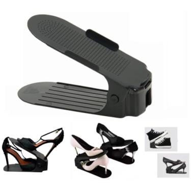 Imagem de Kit 6 Organizadores de Sapato Saltos Tênis Ajustável Cores (Preto)