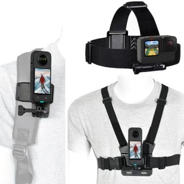 Imagem de Bestoct Arnês de montagem no peito, suporte de mochila, kit de acessórios para GoPro Hero13/12/11/10/9/8/7/5 preto, DJI Action 5pro/4/3, compatível com Insta360 X5/X4/X3/Acepro2, AKASO, SJCAM