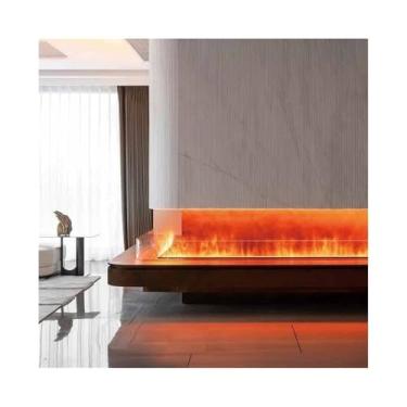 Imagem de Lareira Decorativa Lareira elétrica embutida com atomização 3D, tela sensível ao toque LCD, controle remoto e ajuste de chama(X-Large)