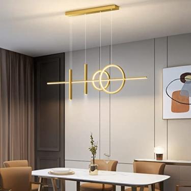 Imagem de Luminária pendente de teto LED, luminária de ilha de cozinha, sala de jantar, iluminação para sala de estar, luminária pendente regulável para quarto com controle remoto, lustre moderno com