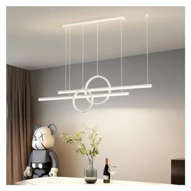 Imagem de - Luminárias pendentes minimalistas com anéis e tiras compatíveis com sala de jantar, sala de estar, quarto, salão de beleza, lustres para casa, luminárias internas, luminárias para lustres