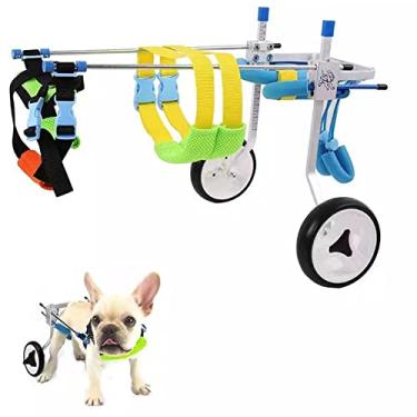 Imagem de Cadeira de rodas para cães de estimação para pernas traseiras, carrinho de aço inoxidável pequeno/médio/grande para cães de estimação com rodas para pernas traseiras, auxilia pequenos animais de