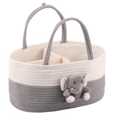 Imagem de Zuxmvot Organizador de fraldas portátil, corda de algodão macio, organizador de fraldas para bebês com alça resistente para berçário doméstico, sala de estar, meninos e meninas (A)