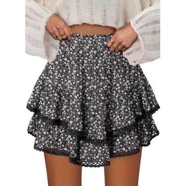 Imagem de Shorts Onlypuff Flowy Ruffle Skirts femininos pretos S