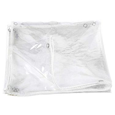 Imagem de MTYLX Lona multiuso para uso externo, lona, plástico PVC 450G/㎡ Capa de lona transparente resistente à prova de chuva, para piscina niture de jardim, transparente 0,3 mm, (0,5 mm) 2 x 2,5 m