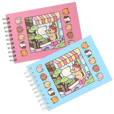 Imagem de Livrinho de Colorir Kit 2 Unidades Livro Caderno Pintura Desenho Arte Criatividade Lazer Distraçao Relaxante