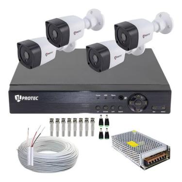 Imagem de Kit Cftv 4 Câmeras Segurança Jl Protec Dvr 4 Canais Sem Hd - KeyRecon,