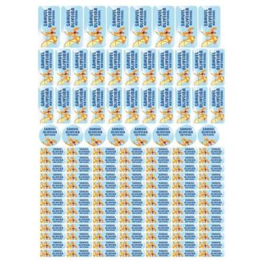 Imagem de 129 Etiquetas Escolares Personalizado Vinil Dinossauro - Tectoner, Din