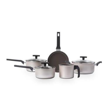 Imagem de Jogo de Panelas Brinox Antiaderente Ceramic Life 5 Peças Essence Champ