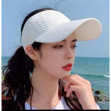 Imagem de Chapéu Feminino Respirável De Cor Sólida Com Viseira E Aba Longa - oem