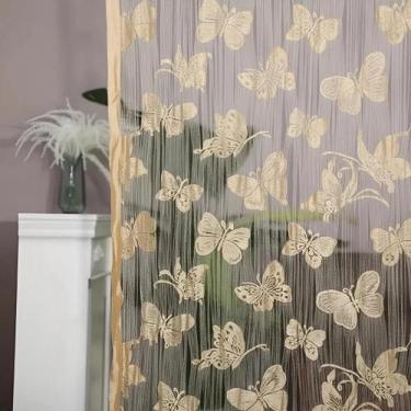 Imagem de Cortina De Corda Borboleta Luxo Drapeada Cintilante - Modinha Fashion,