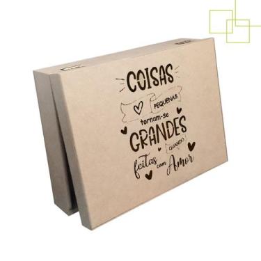 Imagem de Caixa Decorada Embalagem Presente em MDF Cru Dobradiça 26x19x6 - Expre