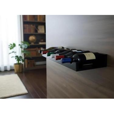 Imagem de Prateleira Adega New Suporte Decorativo para Vinhos e Garrafas - Preto