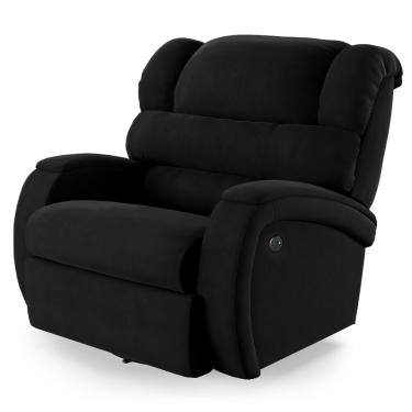 Imagem de Poltrona do Papai Reclinável Napoli Glider Giratória USB Veludo Preto FH1 - D'Rossi