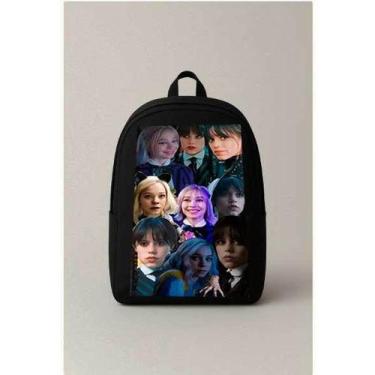 Imagem de Mochila Escolar Estampada Wandinha e Enid Amigas Bolsa Ideal Para Pass