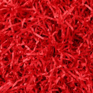 Imagem de MARFOREVER Enchimento de papel amassado de 200 g/7 oz para cestas de presente, papel cortado em confetes de ráfia vermelha para cesta de Natal, recheio, dia dos namorados, caixa de presente, embalagem