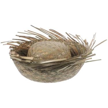 Imagem de Mobestech Chapéu de Palha Trançado à Mão para Festas Na Praia, Chapéu de Palha Estilo Havaiano, Chapéu de Praia para Festa Mexicana E Férias