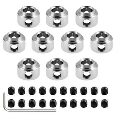 Imagem de FOCMKEAS 10 Pcs Planed Landing Gear Stopper Set Wheel Collar 2.1 × 6mm/0.08" × 0.24" Plane Wheel Collar Block with Wench for RC Airplane Model Aircraft，Rc Airplane Parts