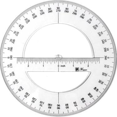 Imagem de Transferidor de 360 graus, transferidor de plástico transferidores de matemática régua transparente transferidor de círculo para geometria