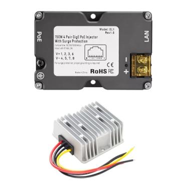 Imagem de FTVOGUE Injetor PoE de Liga de Alumínio Adaptador Gigabit Ethernet de 150 W para Dish V2 Com Conversor de Entrada 3A 144 W de 48 a 57 V DC